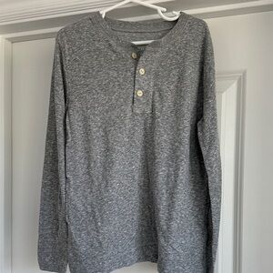 Crewcuts Kids long sleeve Henley t shirt gray NWT